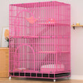 Collapsible Metal Wire Cat Cage with Wheels D845