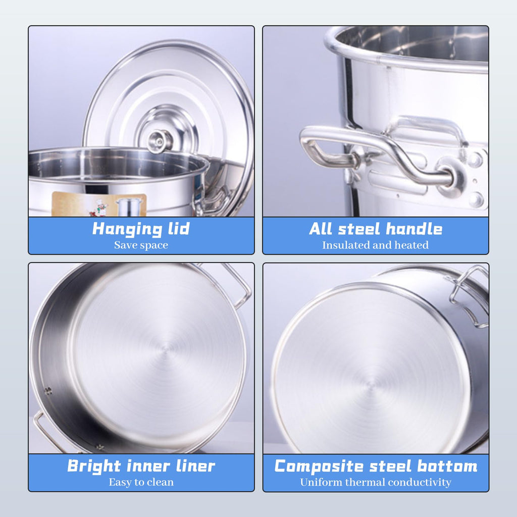40-Quart Stainless Steel Seafood Boil Pot with Strainer M8481