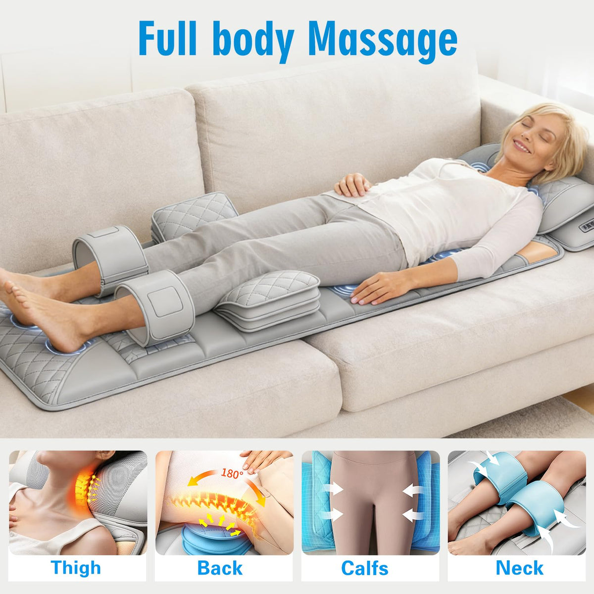 Full Body Massage Mat with Lumbar Pad & Headrest V397604