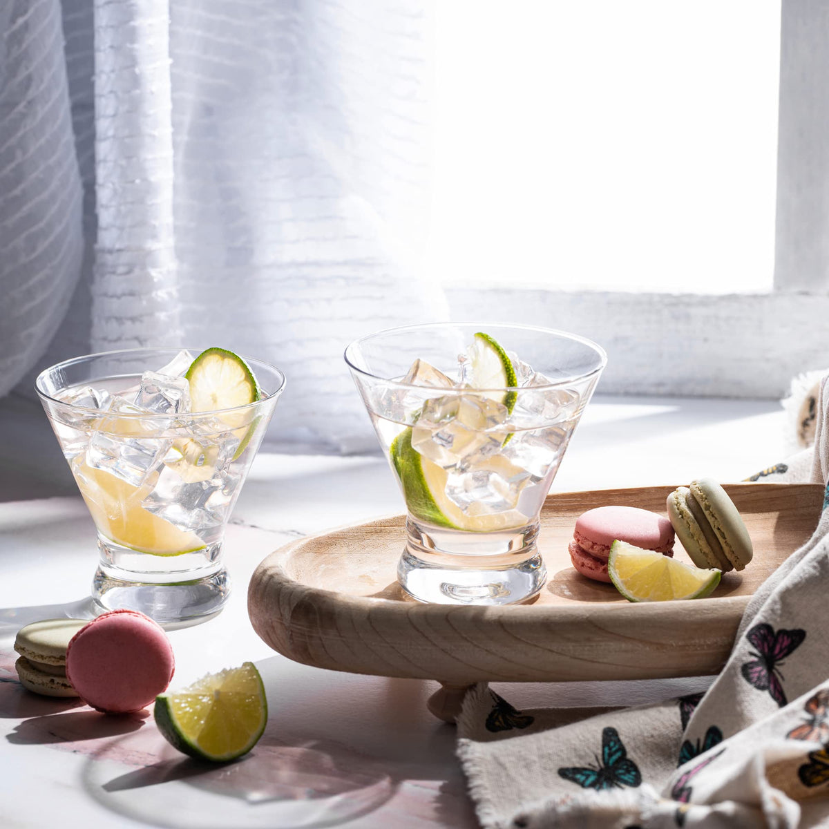 Set of 6 Stemless Martini Glasses 8 oz U629