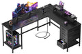 59 inch L Shaped Computer Desk with Power Outlets I87697