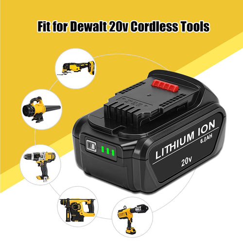 2 Pack 6.0Ah Replace Battery for 20V MAX Cordless Power Tools T14955