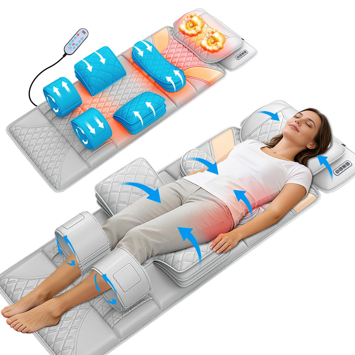 Full Body Massage Mat with Lumbar Pad & Headrest V397604