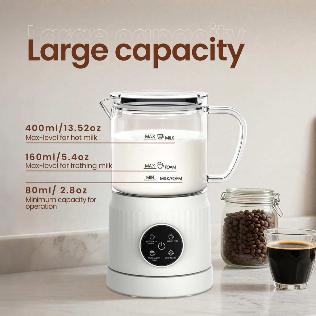 4-in-1 Electric Milk Frother and Steamer 13.52oz E638278