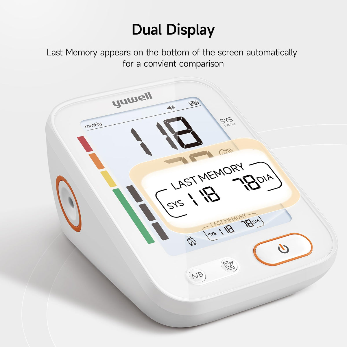 Upper Arm Blood Pressure Monitor with Adjustable Arm Cuff and Backlit Display J698630