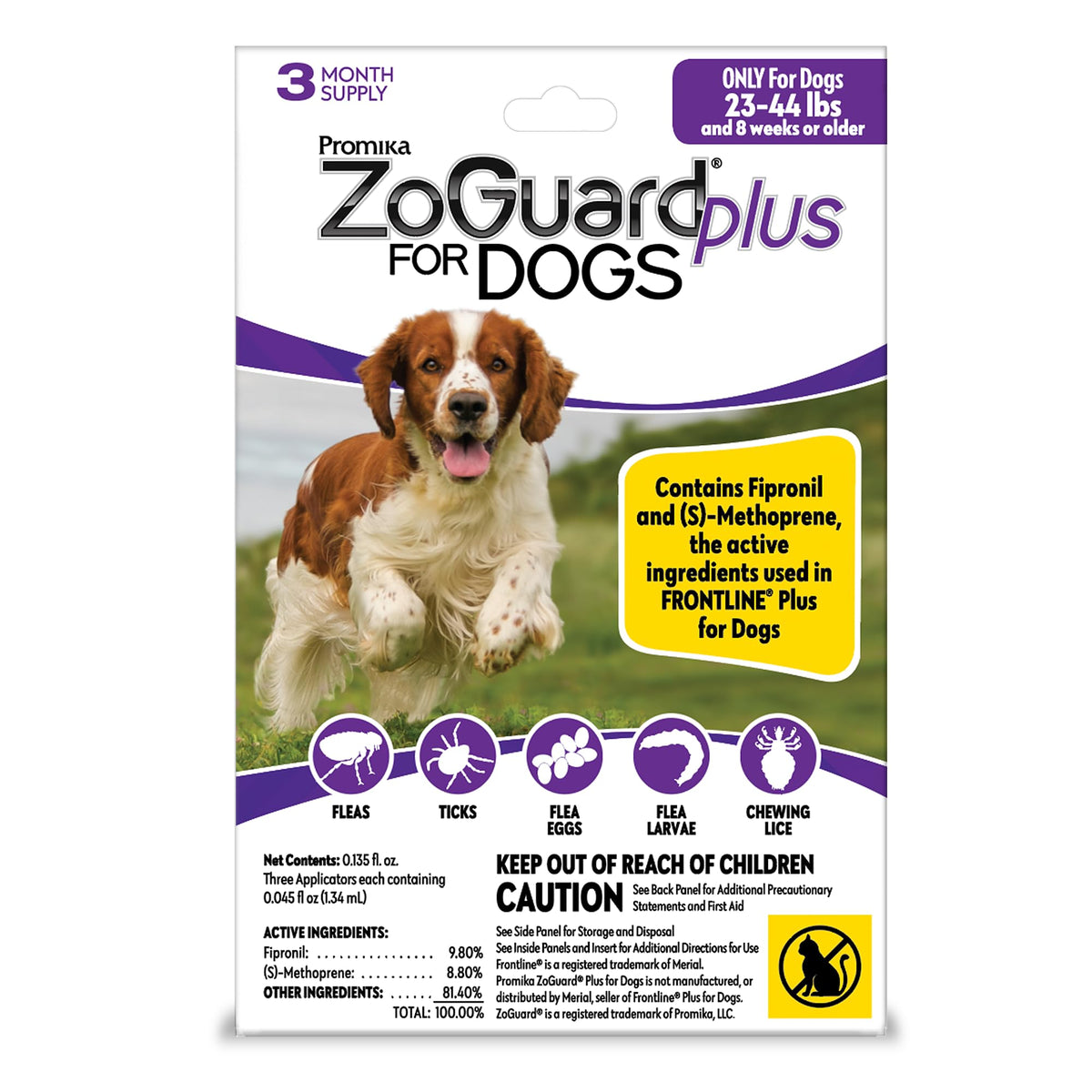 Flea and Tick Prevention for Medium Dogs 23-44lbs (3 Doses) L947