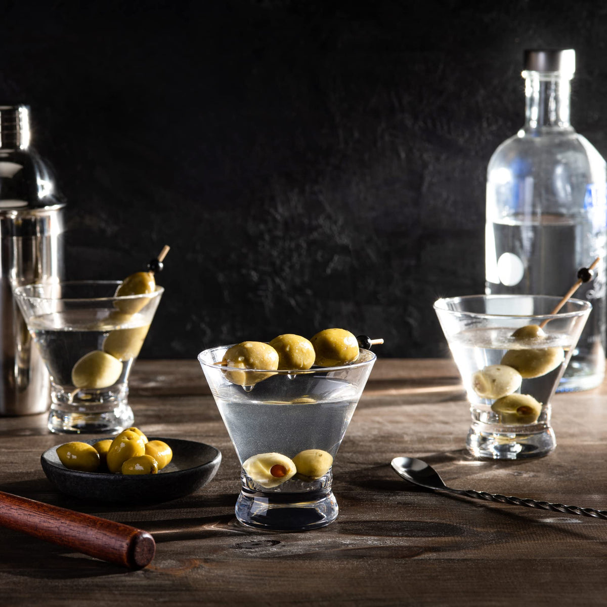 Set of 6 Stemless Martini Glasses 8 oz U629