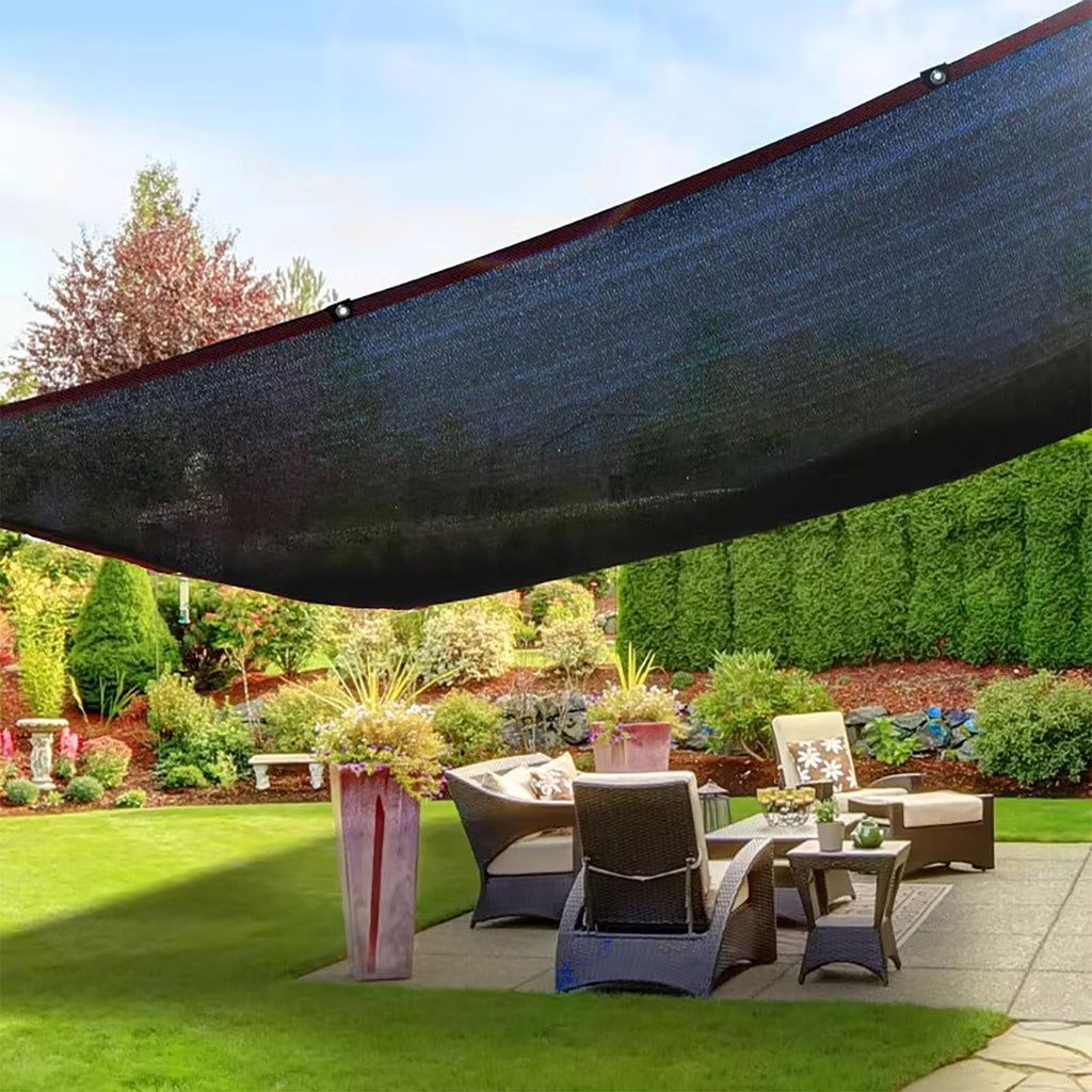 90% UV Resistant Black Shade Cloth with Grommets 5x9m X61330