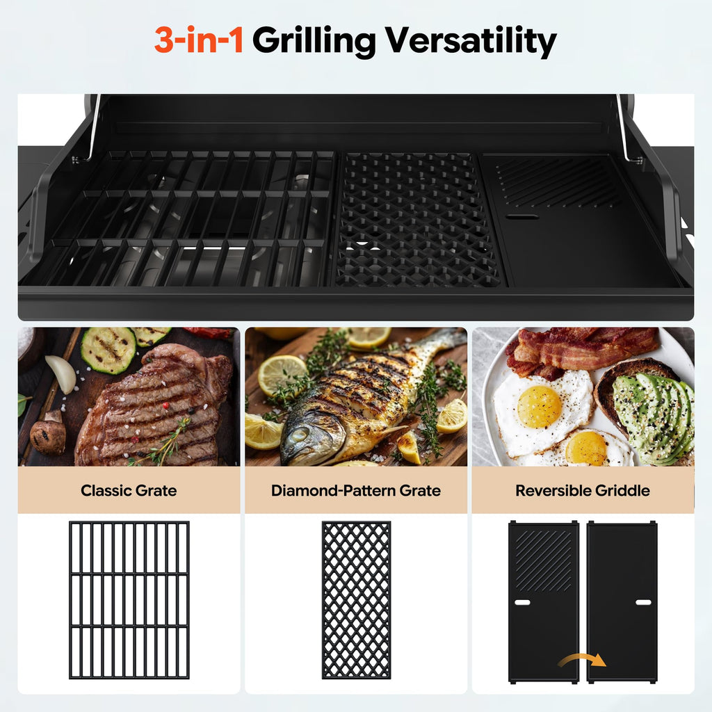 4 Burner Propane Gas Grill with Infrared Side Burner A52474
