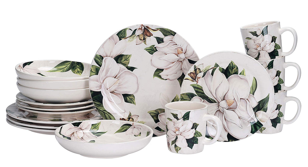 Magnolia Floral Ceramic 16 pcs Dinnerware Set N295
