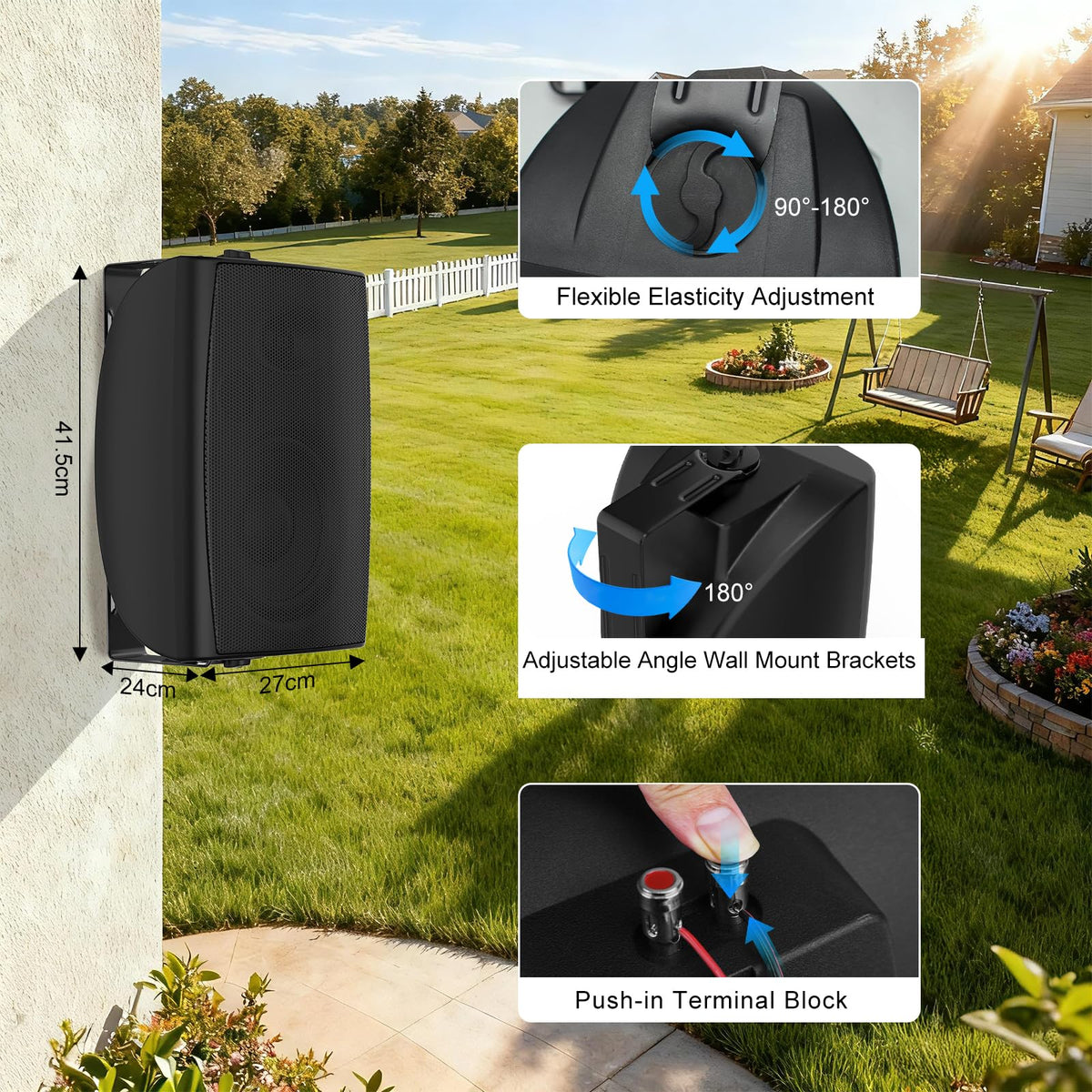 8 Inch 600W Passive Waterproof Wired Outdoor Speakers E8982
