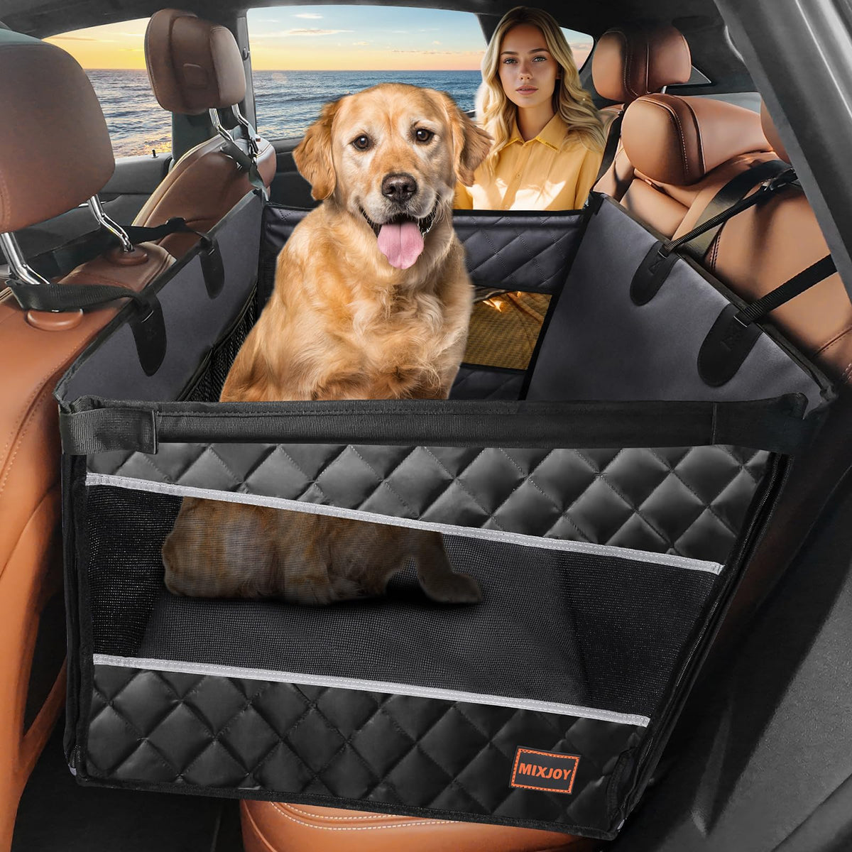 Waterproof Dog Car Seat with Storage Pocket N323