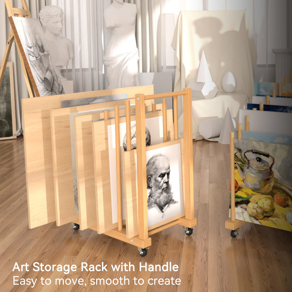 Canvas Storage Rack with Wheels and Handle Z49589