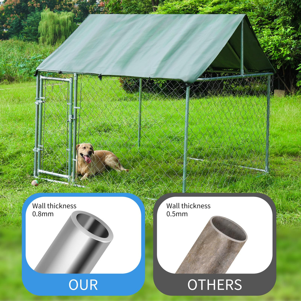 80"x80"x70" Outdoor Dog Kennel Q66896
