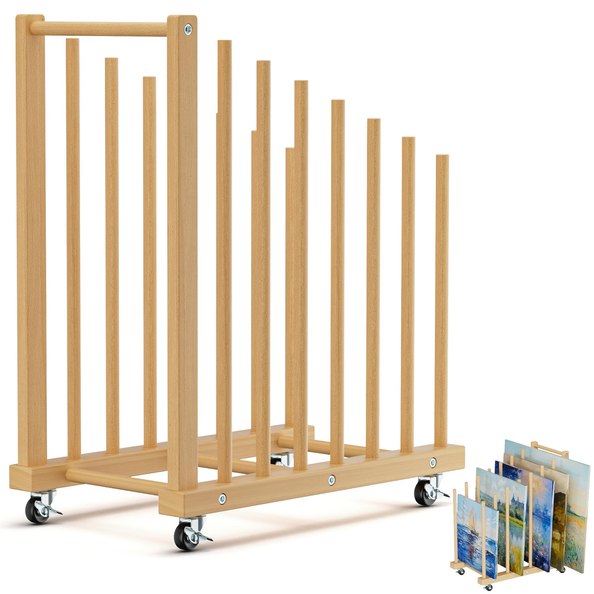Canvas Storage Rack with Wheels and Handle Z49589