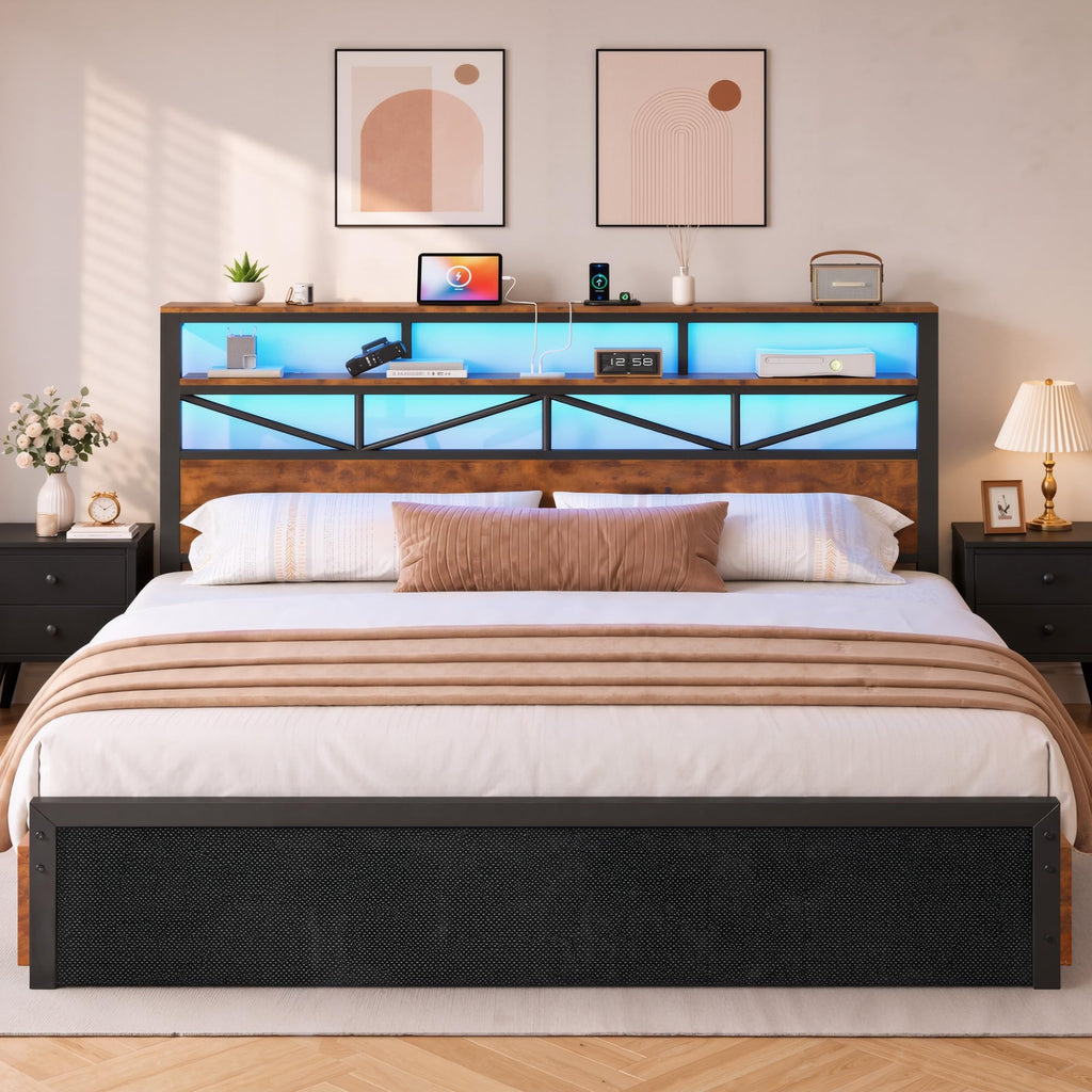 King Size Bed Frame with 4 Drawers G8970