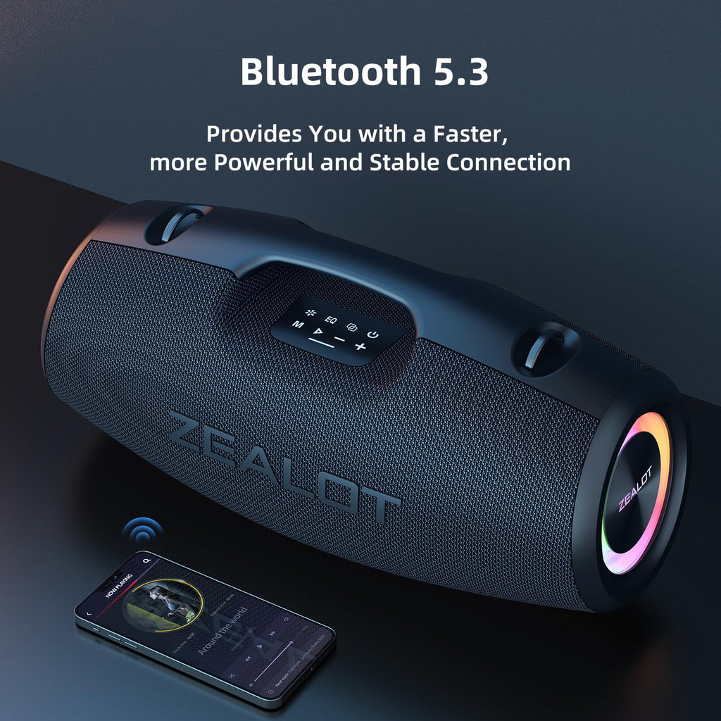 Black 120W Portable Waterproof Bluetooth Speaker P874028
