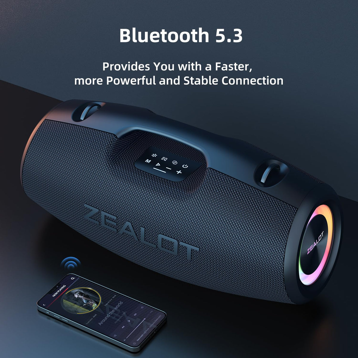 Black 120W Portable Waterproof Bluetooth Speaker P874028
