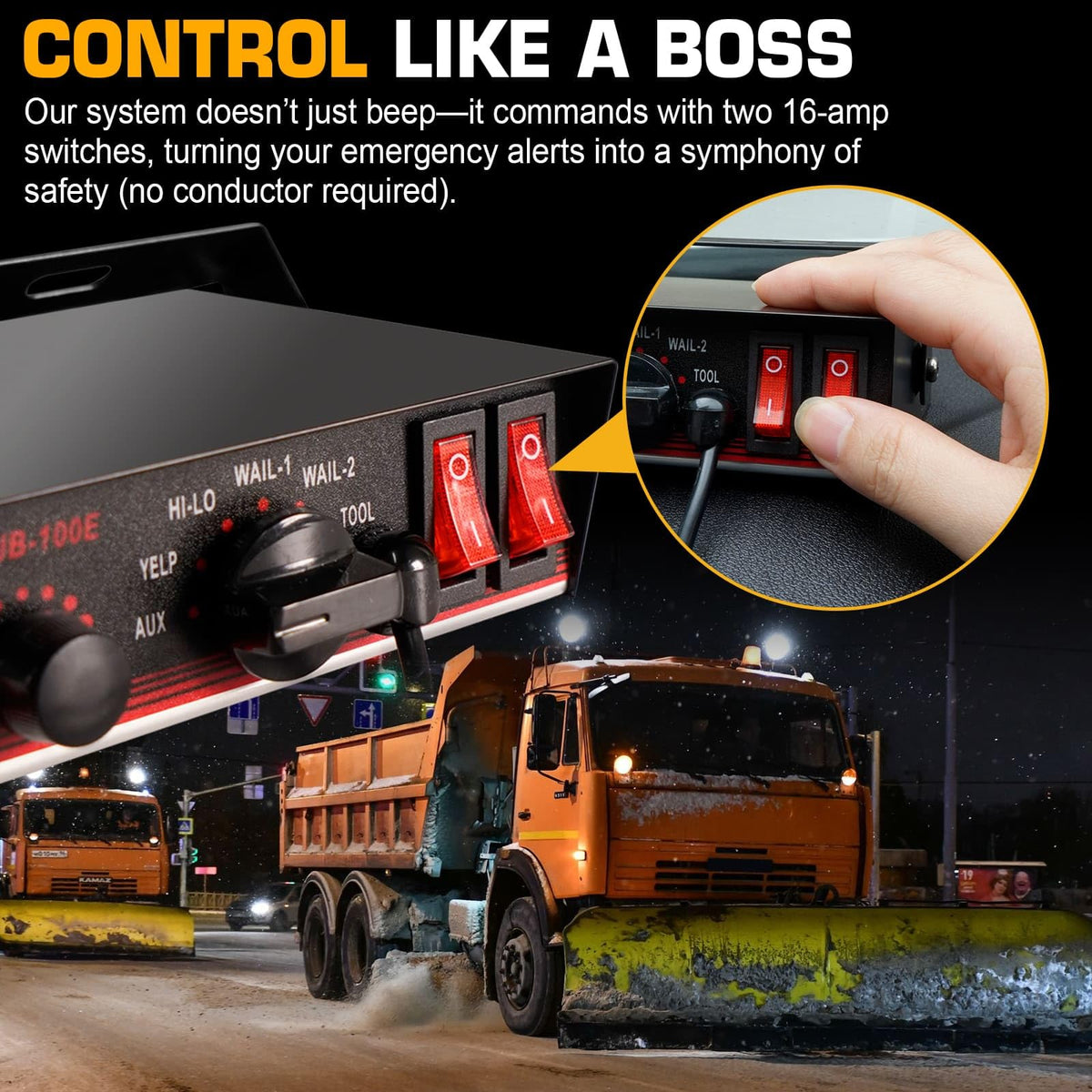 200W IP67 Waterproof Emergency Siren with Mic & Speaker W940763