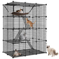4-Tier Metal Wire Cat Cage with Hammock K38005