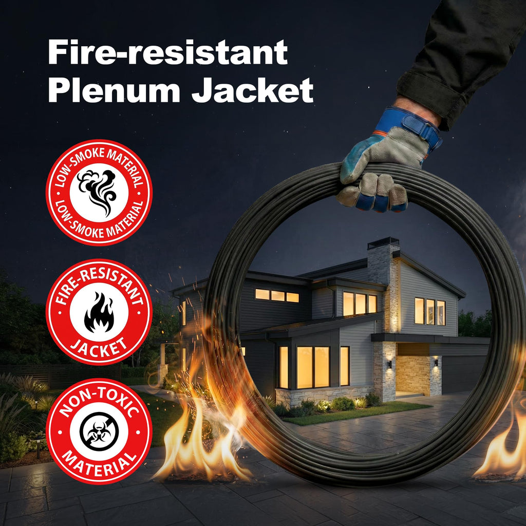 Cat 6 Plenum Ethernet Cable 1000ft Black F13660
