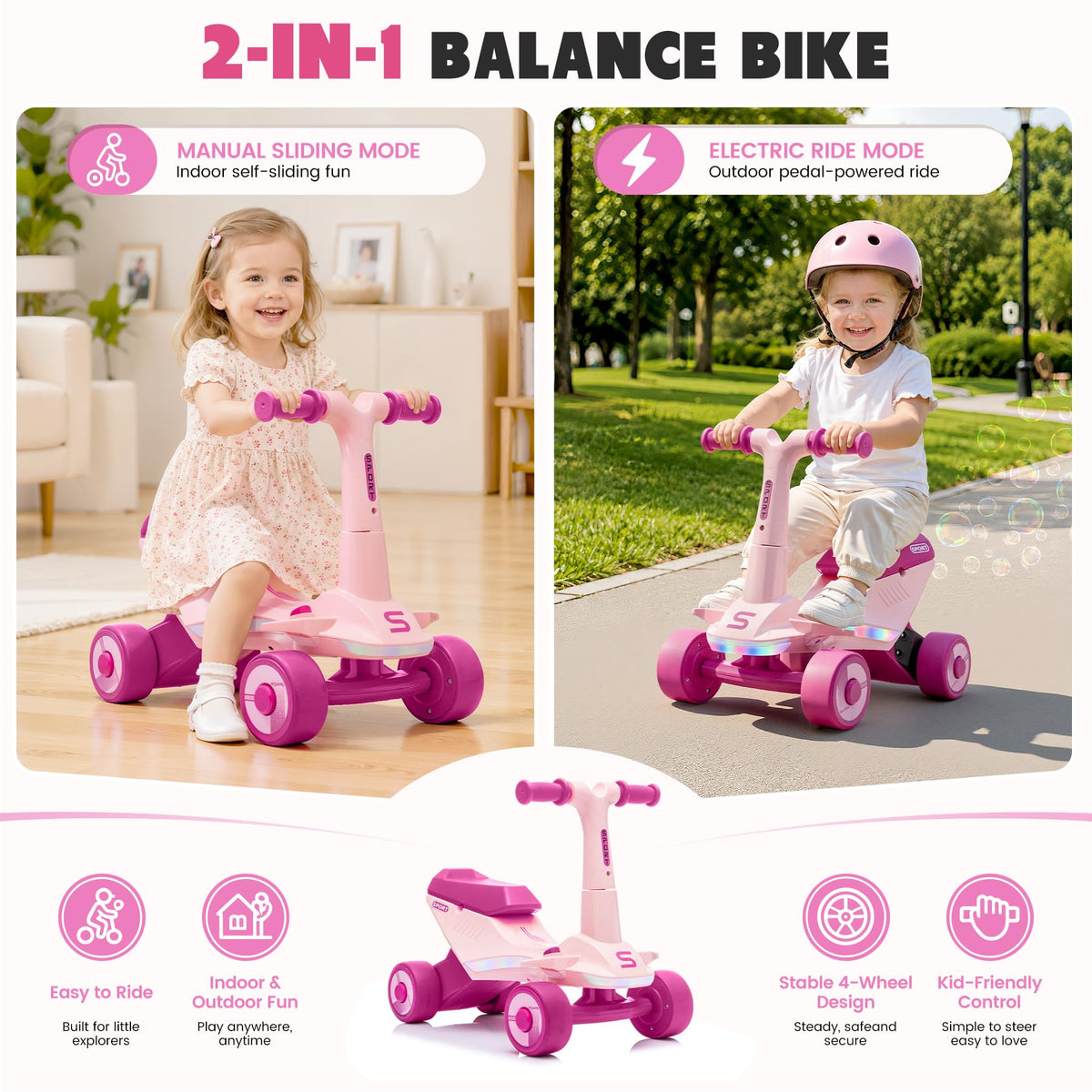 Electric Baby Balance Bike with Bubble Machine N49108