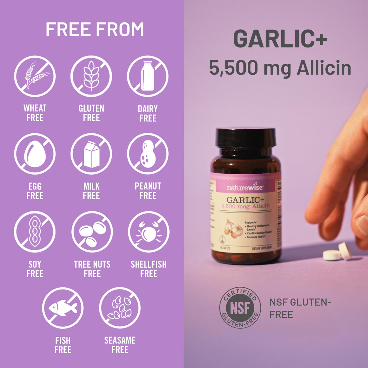 Garlic Extract 5,500 mcg Vegan Tablets 60 Count M907603