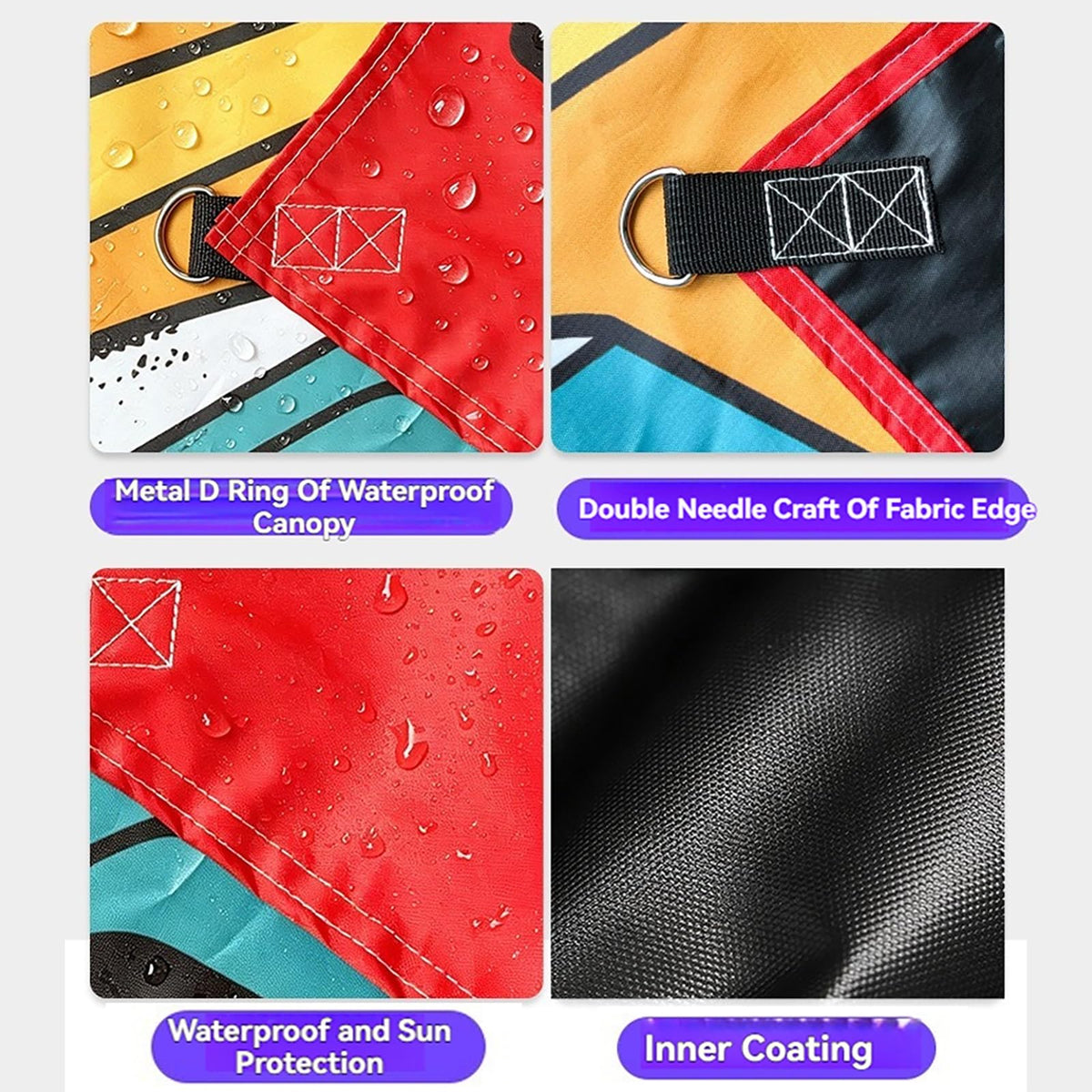 Waterproof Heavy-Duty Rectangle Sun Shade Sail with Rope J6839