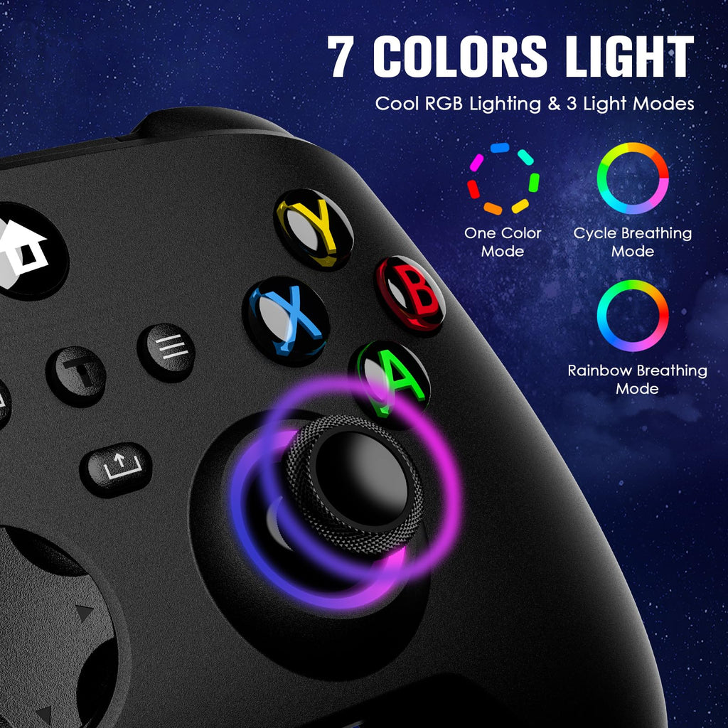 Wireless Controller with Hall Effect Joysticks, RGB Light, Dual Vibration, TURBO G101029