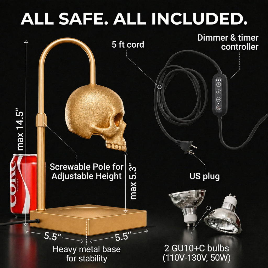 Skull Candle Warmer Lamp with Timer and Dimmer H5427
