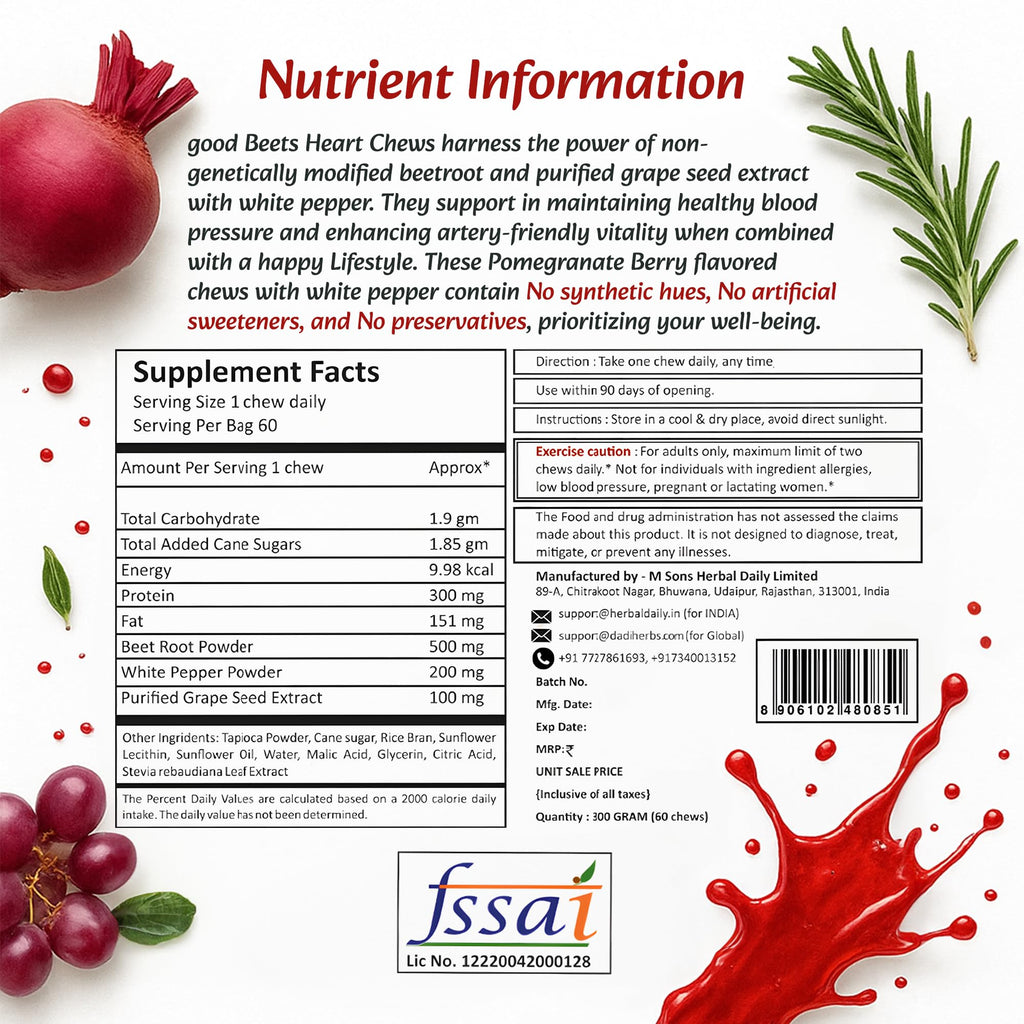 Non-GMO Grape Seed Extract & Beet Powder Soft Chews H228