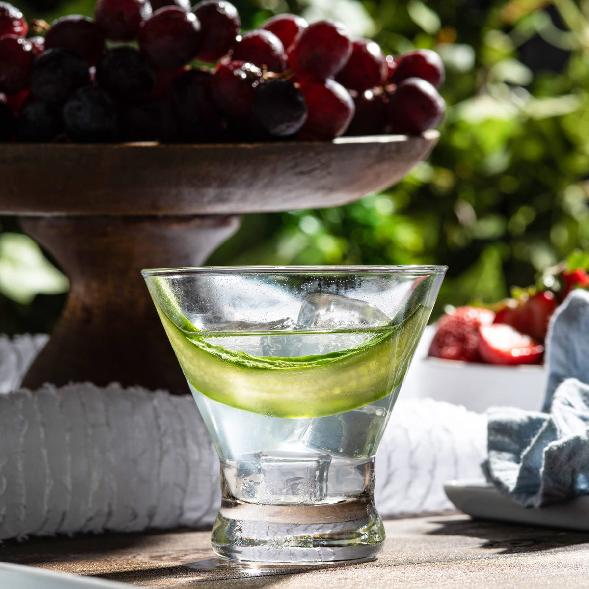Set of 6 Stemless Martini Glasses 8 oz U629