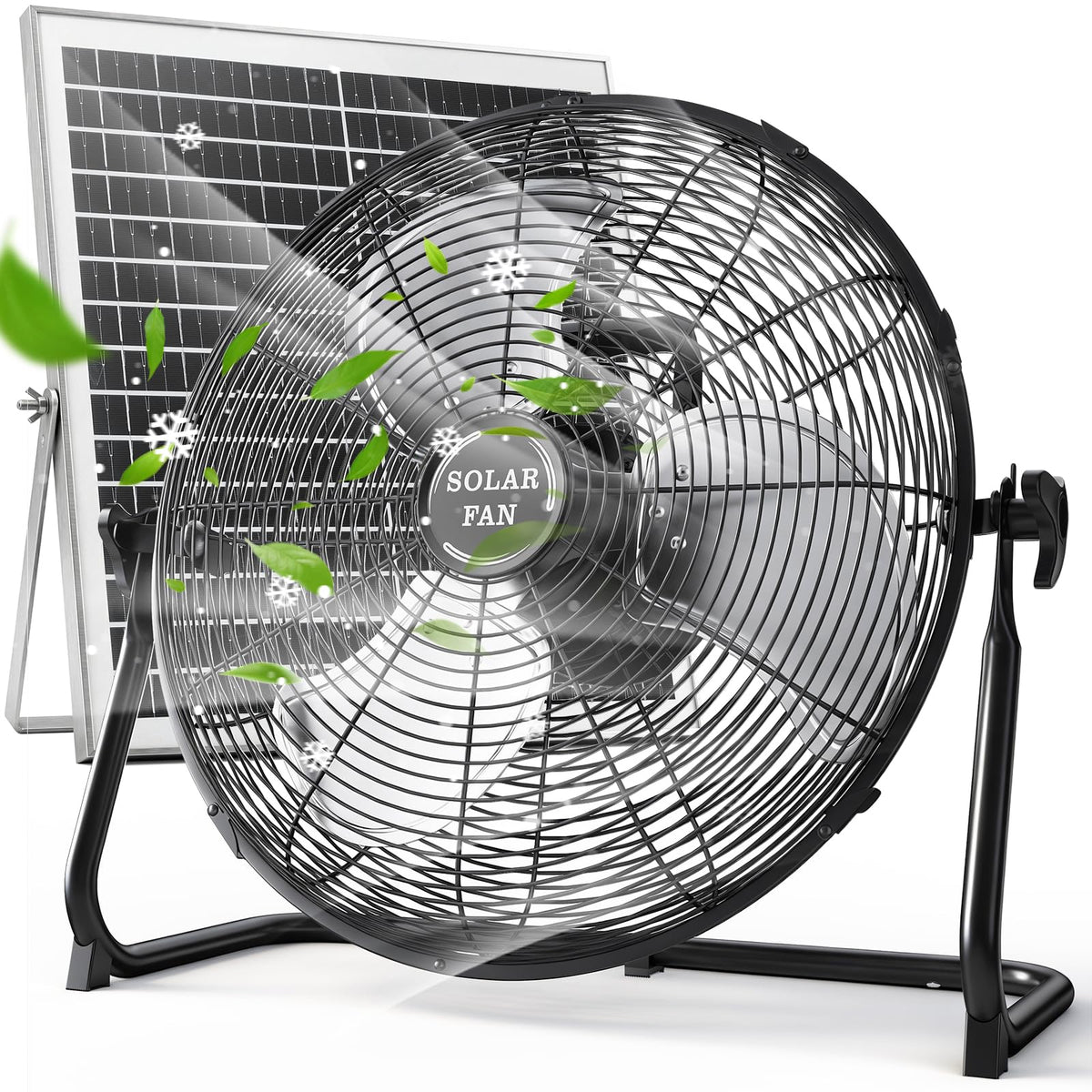 20" Solar Powered Rechargeable Floor Fan with 40W Solar Panel P37867