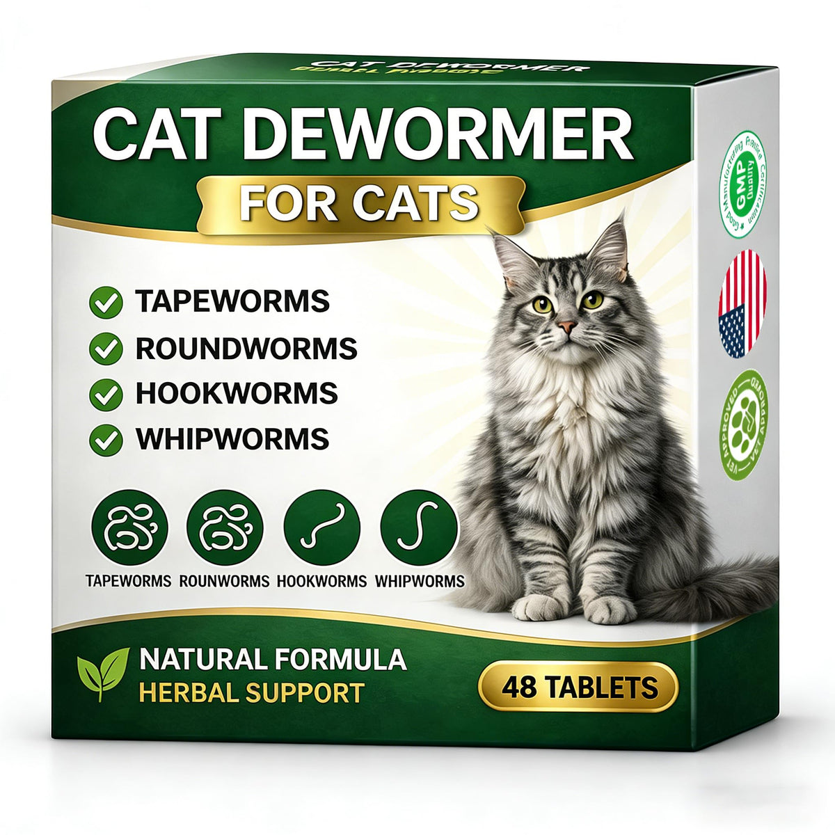 Broad Spectrum Cat Dewormer 48 Tablets Z36901