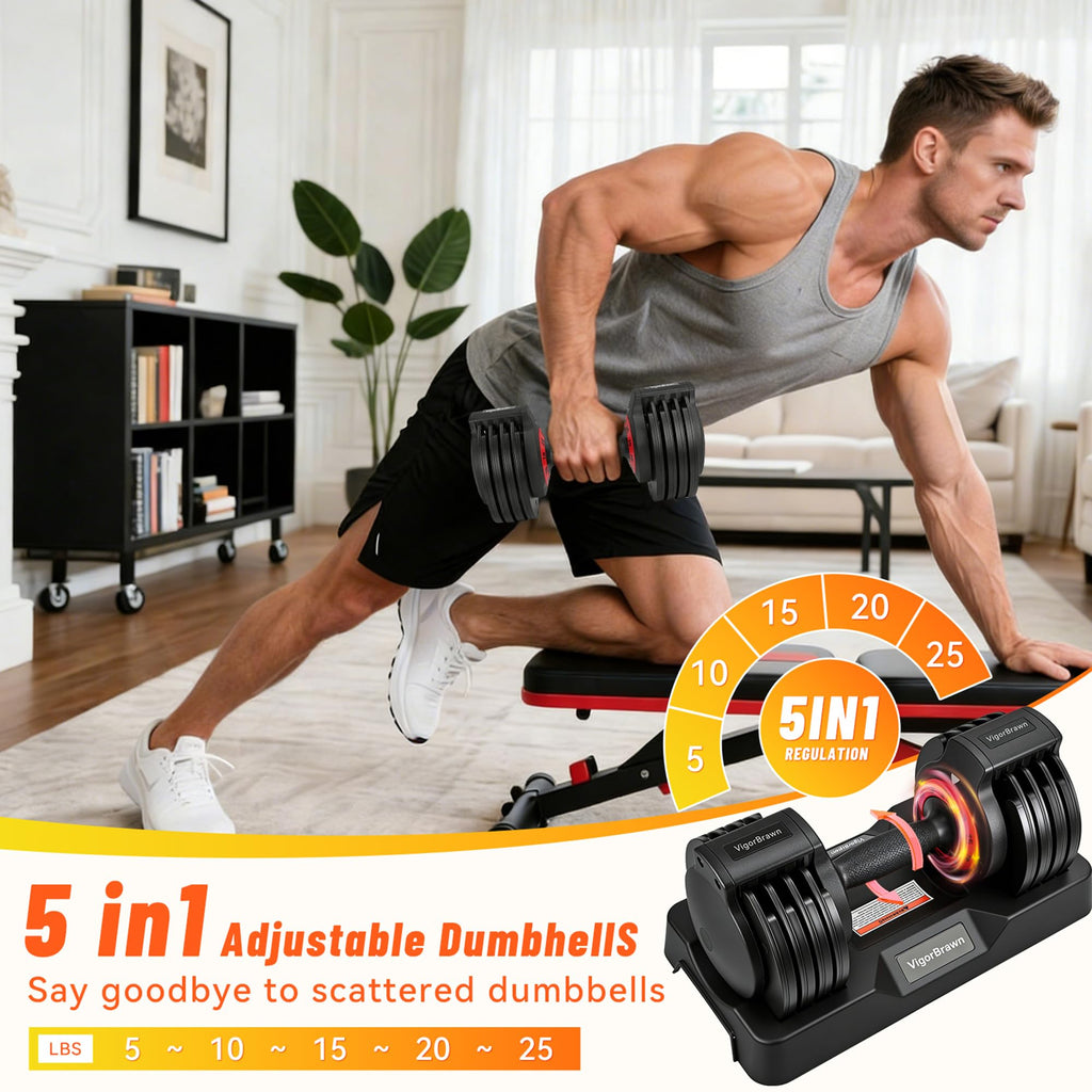 Adjustable Dumbbell Set with Storage Case R1377