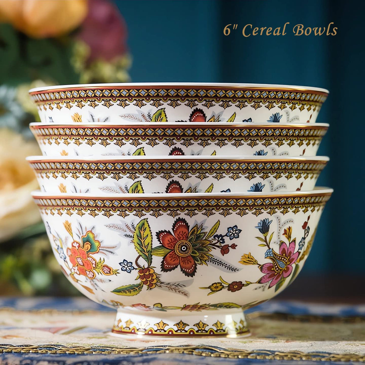 Fine China 12-Piece Dinnerware Set for 4 with 24K Gold Trim P725392