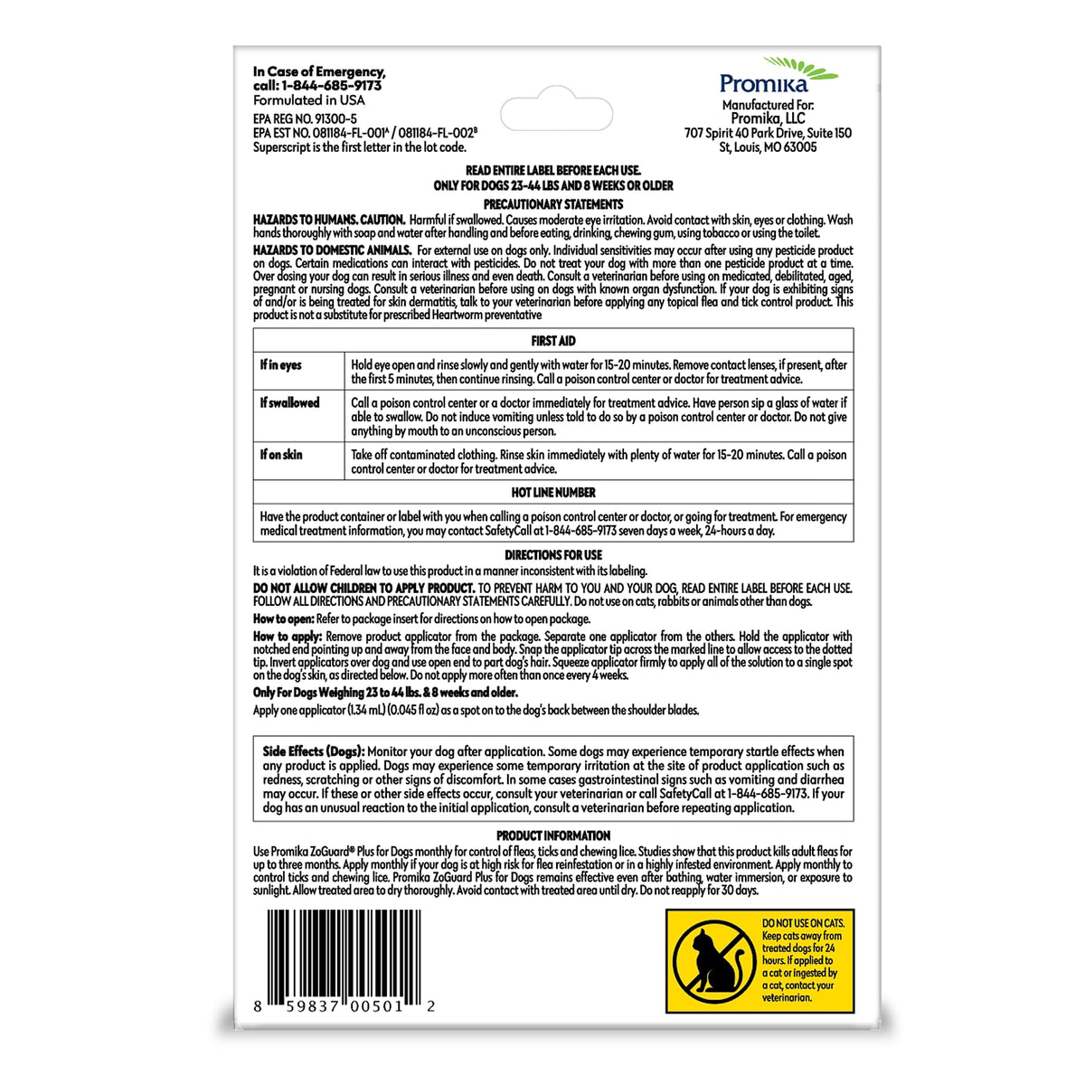 Flea and Tick Prevention for Medium Dogs 23-44lbs (3 Doses) L947