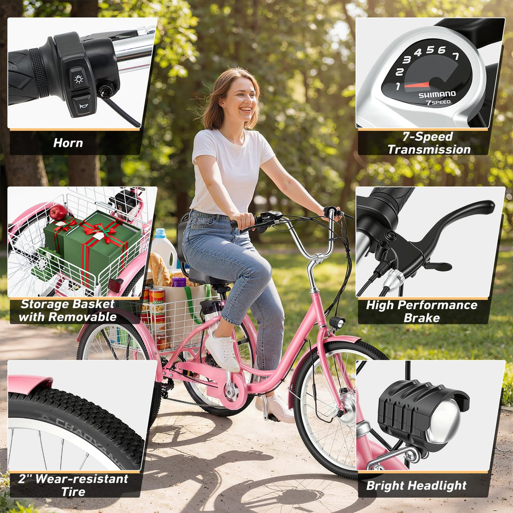 500W 3-Wheel Electric Trike with Removable Battery B58514