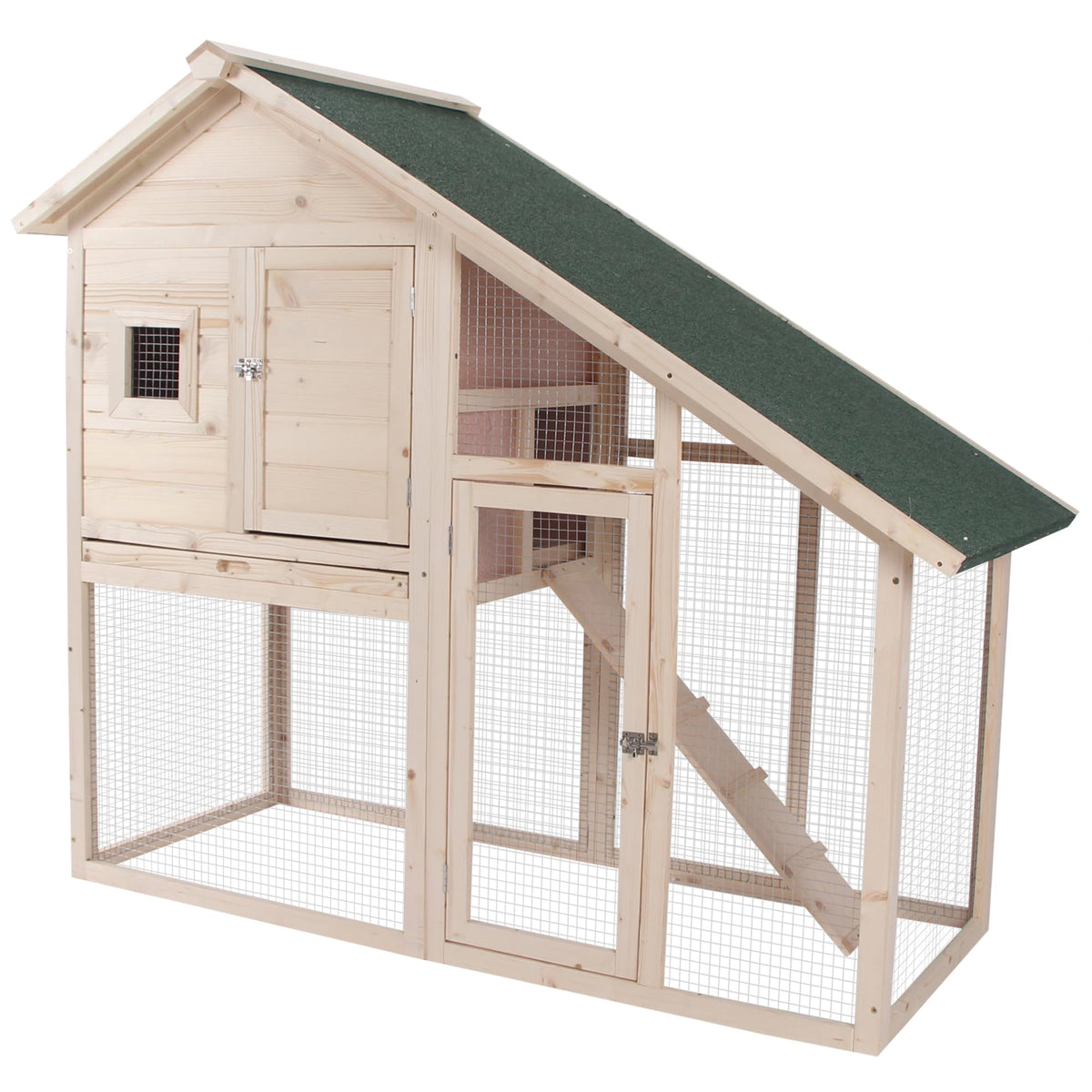 55 Inch 2-Tier Wooden Rabbit Hutch M272