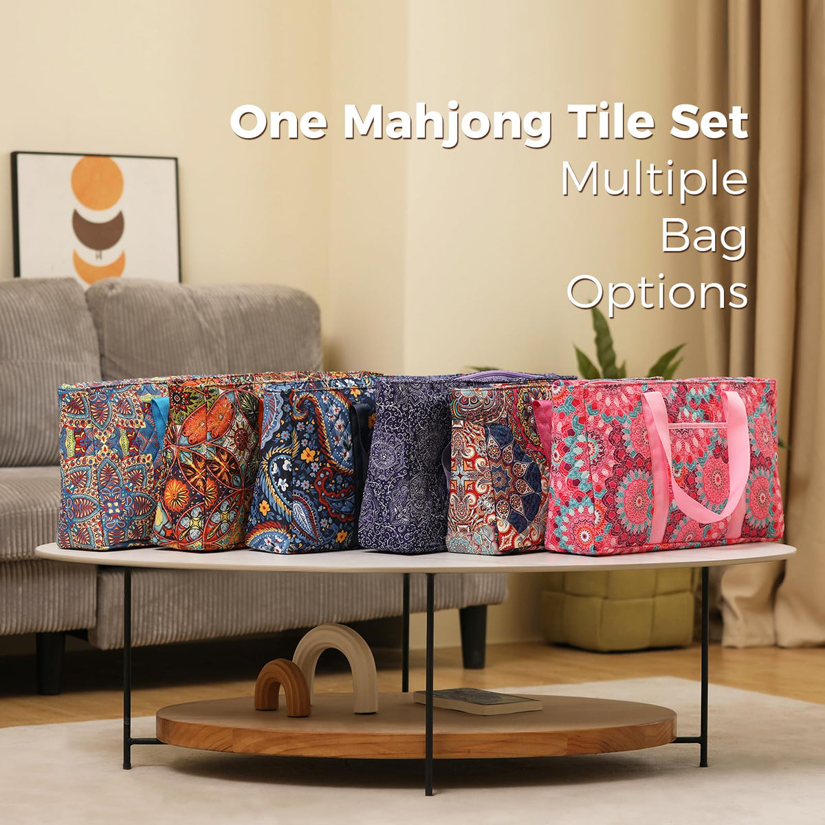 American Mahjong Set with 166 White Tiles and Racks Y744