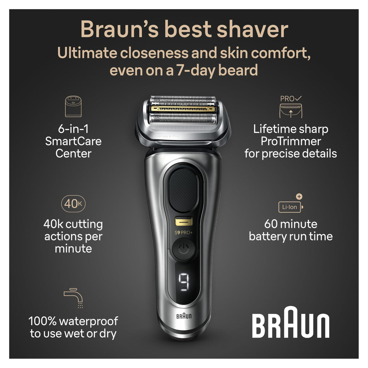 Electric Razor with 5 Shave Elements and Trimmer X259