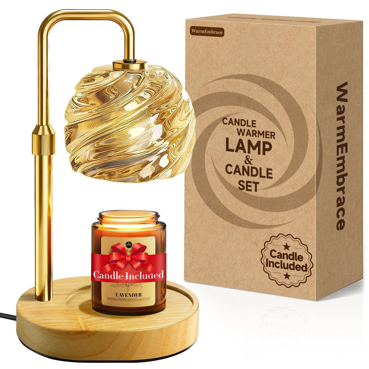 Candle Warmer Lamp with Lavender Candle Set M715