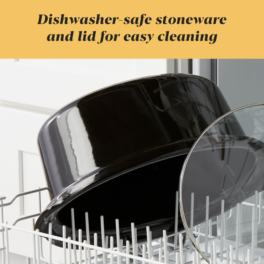 7-Quart Manual Slow Cooker, Family Size, Removable Stoneware, Dishwasher Safe, Stainless Steel D111