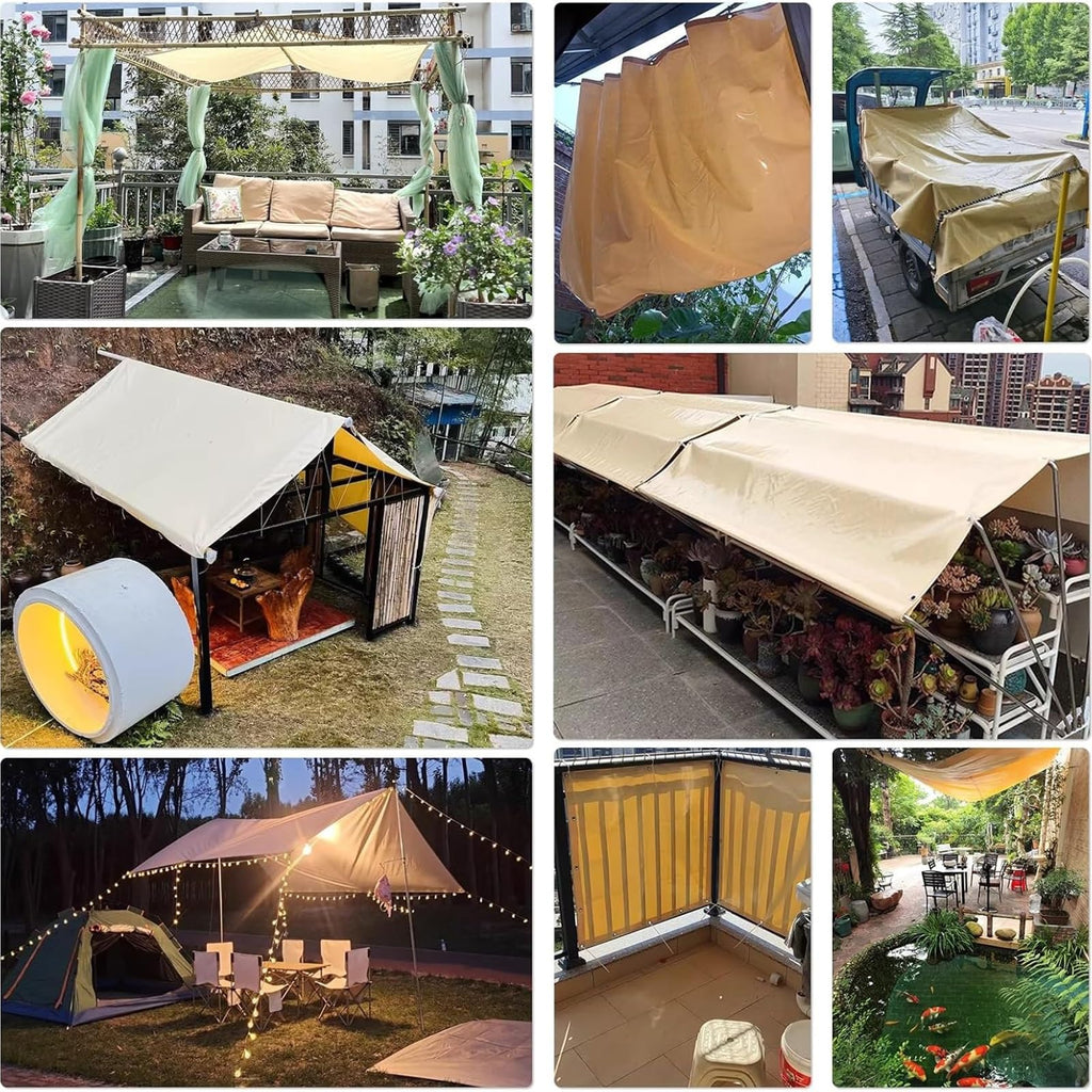 Waterproof Heavy-Duty Rectangle Sun Shade Sail with Rope J6839