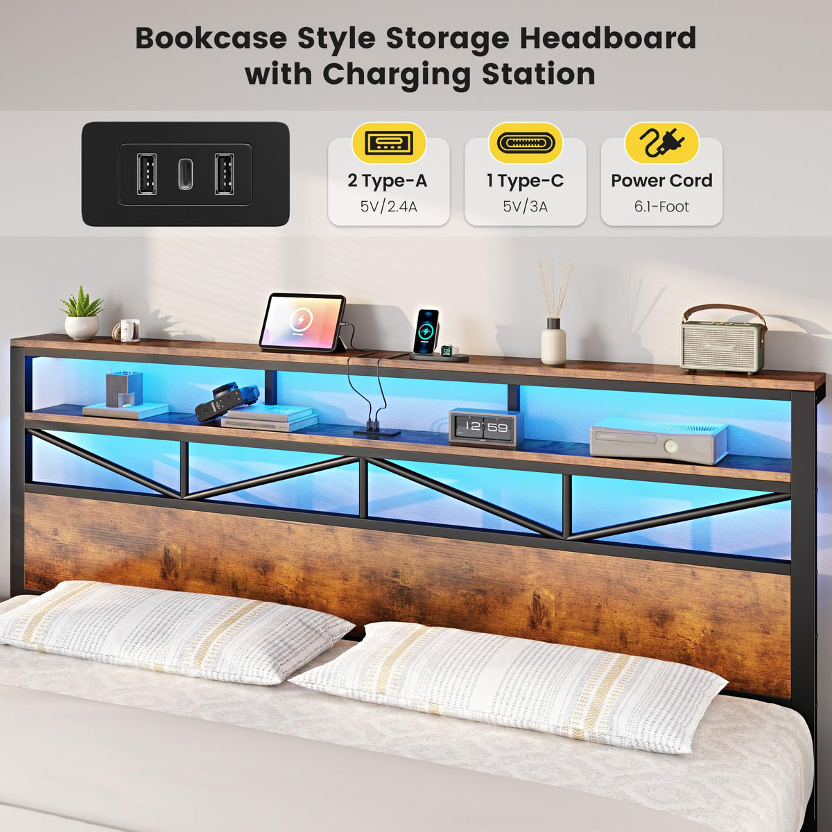 King Size Bed Frame with 4 Drawers G8970