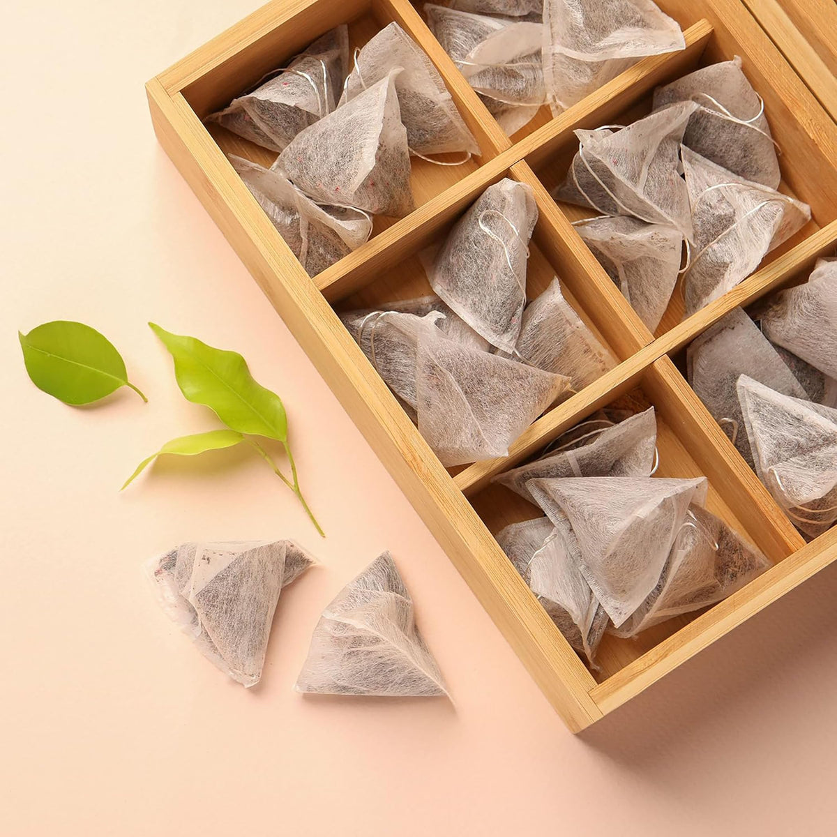 Bamboo Wood Tea Organizer Box 6-Slot K7472