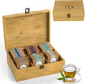 Bamboo Wood Tea Organizer Box 6-Slot K7472