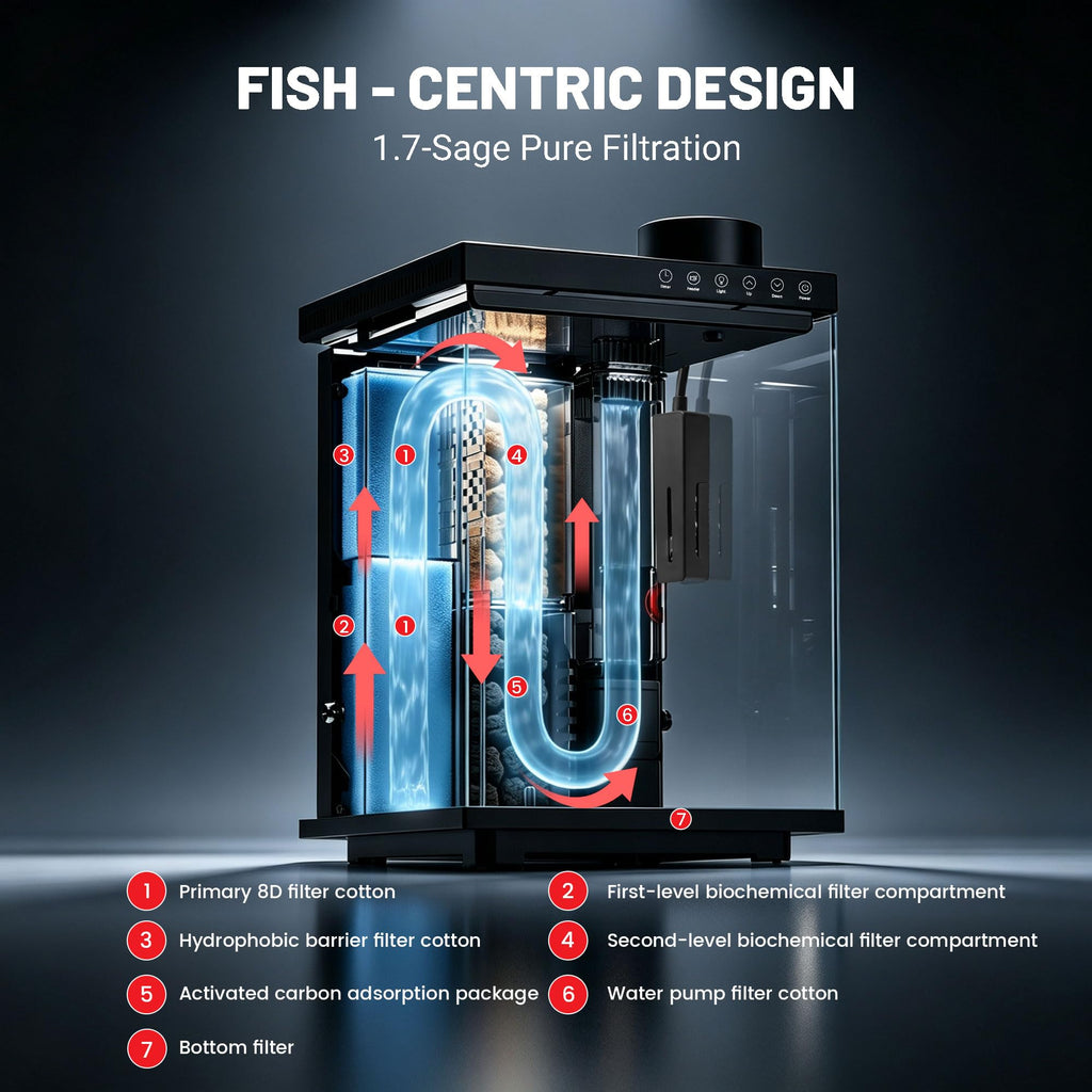 4 Gallon Ultra-Clear Glass Aquarium Kit with Auto Feeder N1123