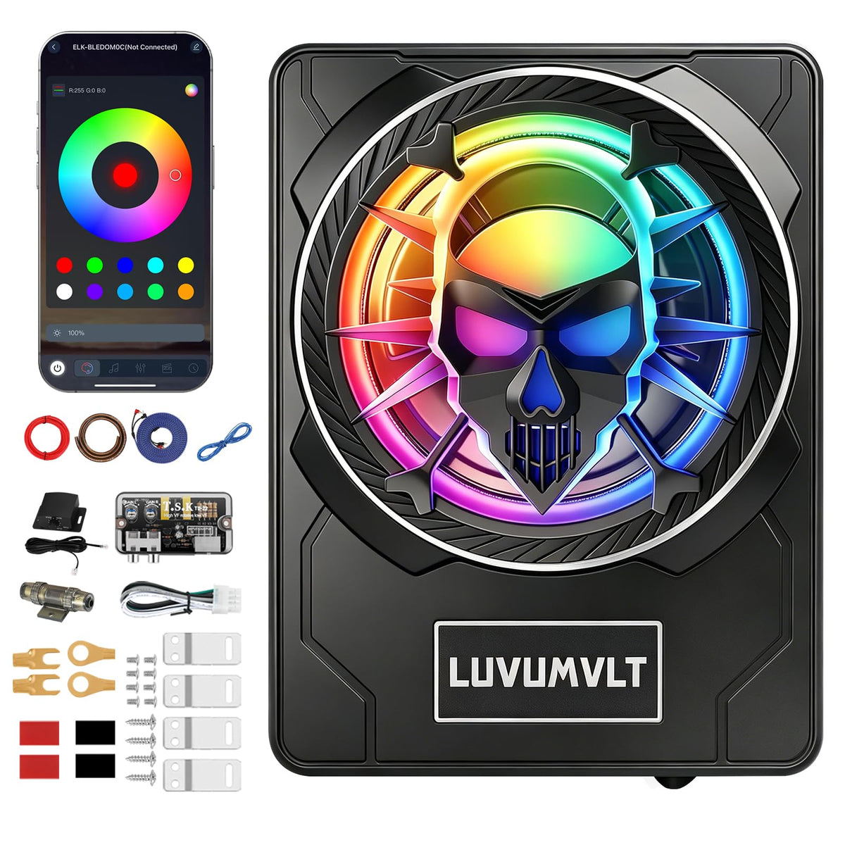 1200W 10" Slim Under Seat Car Subwoofer with Built-in Amplifier N4055