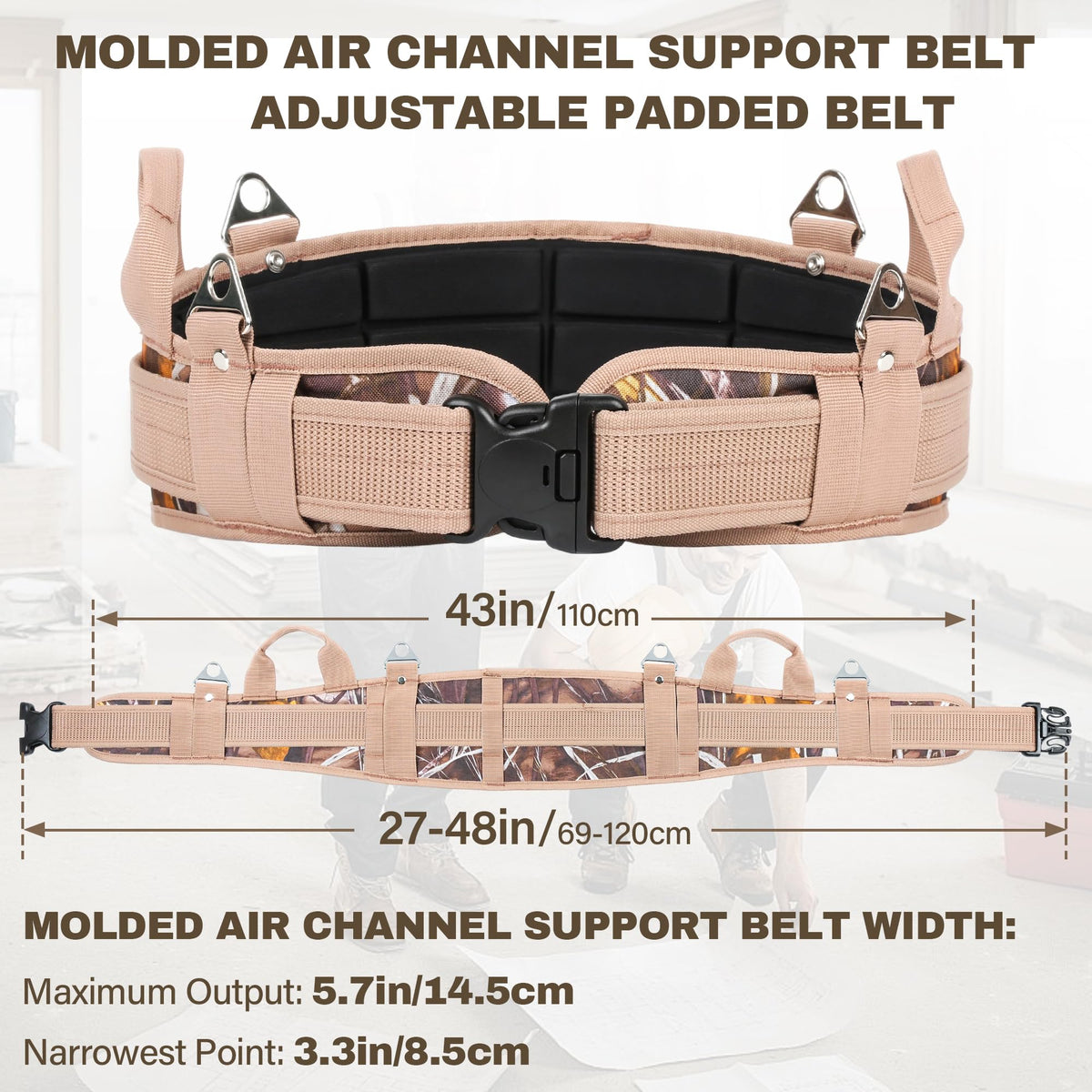 7-Piece Tool Belt Rig with 16 Pockets and Dual Hammer Loops Q51345